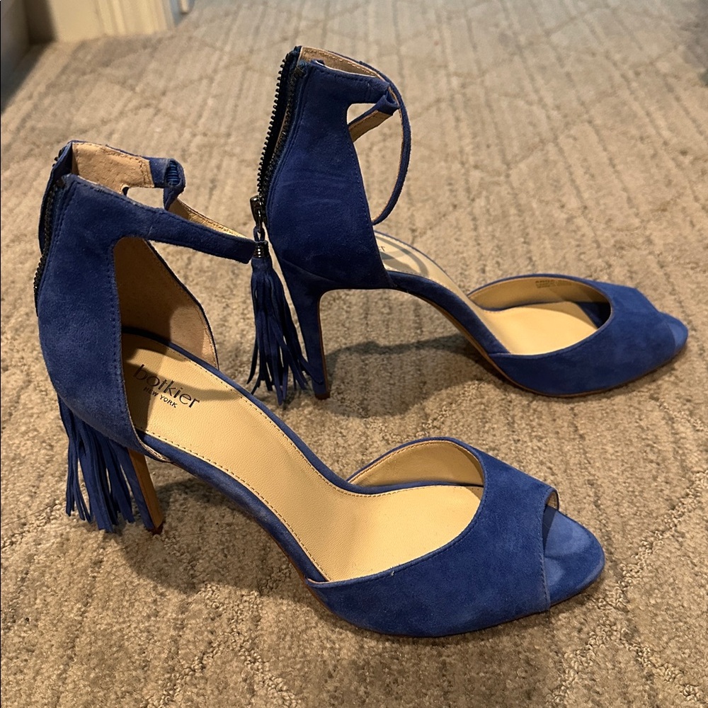 Botkier New York Blue Peep-Toe Heels 8